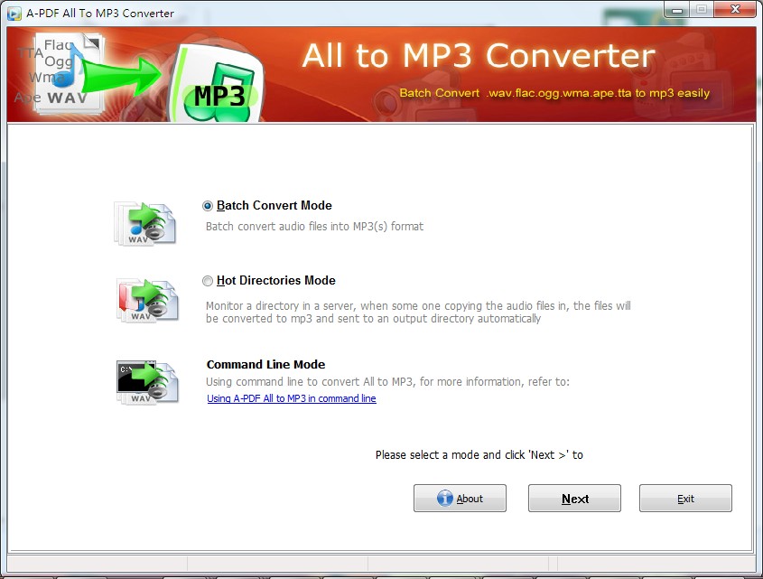 Batch Audio to MP3 Converter, Support Watched folder converting