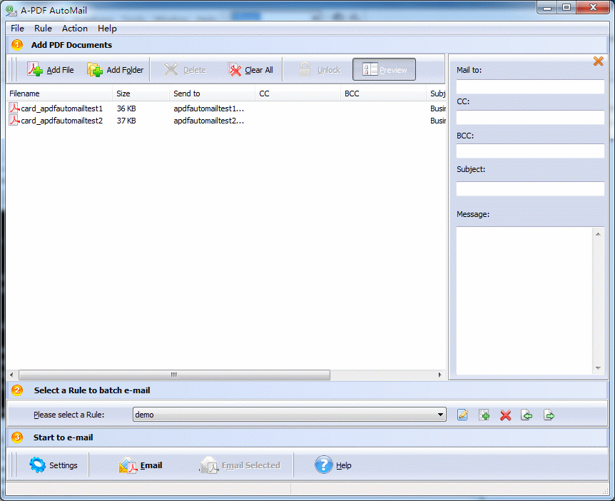 A-PDF AutoMail 3.5.5 screenshot