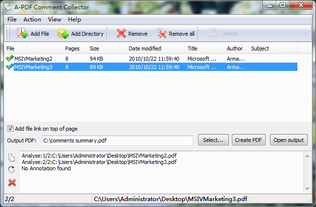 A-PDF Comment Collector screenshot A-PDF Comment Collector screenshot