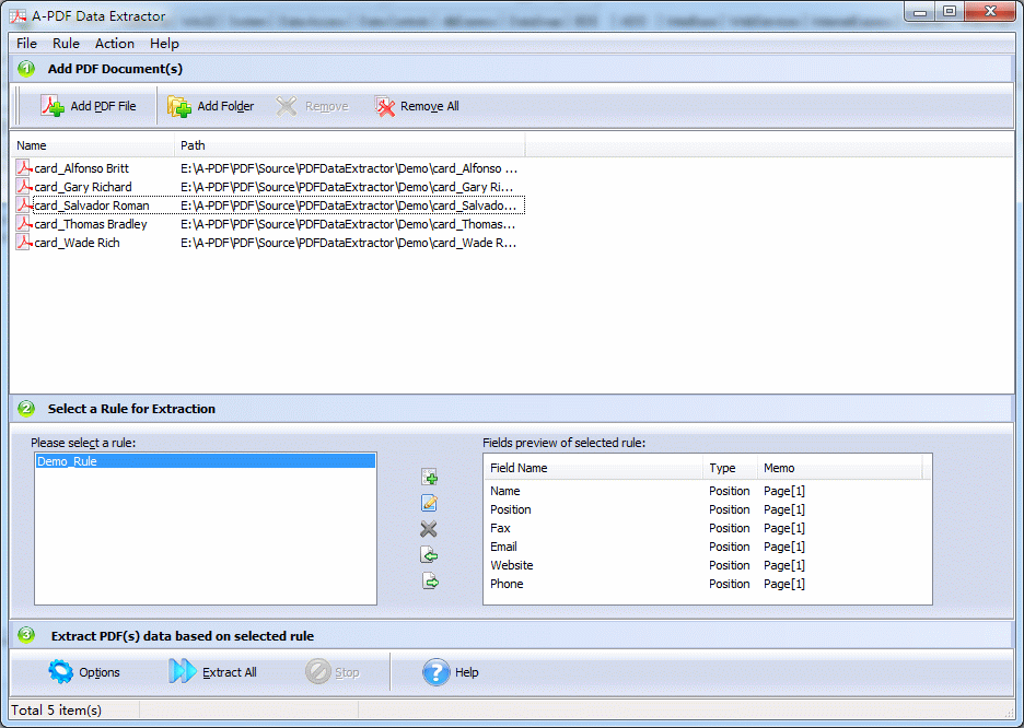 Batch extract PDF text information to Excel.