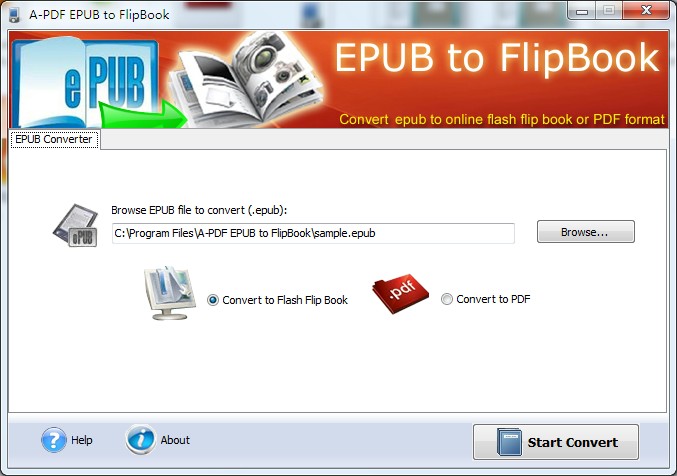 A-PDF EPUB to Flipbook screenshot