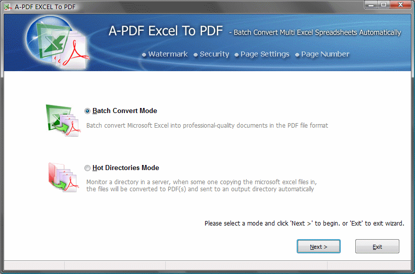A-PDF Excel to PDF 6.4 screenshot