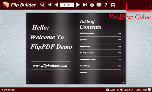 Can I change the color of toolbar button with Flipbook software