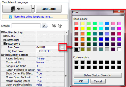 Can I change the color of toolbar button with Flipbook software