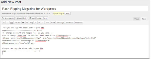 Present Flash Flipping Magazine to WordPress Blog