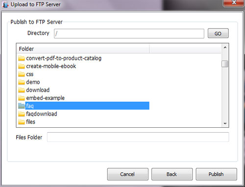 How to upload flipbook to my FTP