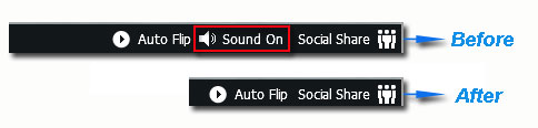 Show or hide flipbook buttons by use of page flip Software