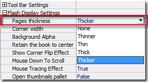 How to change flipbook page thickness with Flipbook maker