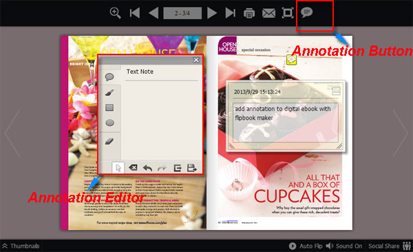 Can I add annotations into digital ebook with FlipBook Maker