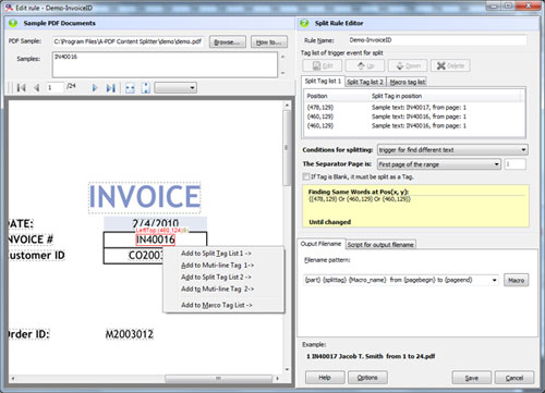 How to add PDF properties while creating a splitting rule by using A-PDF Content Splitter2?