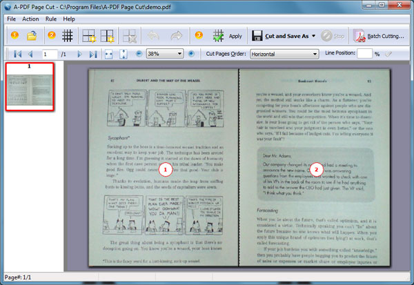 How to cut one PDF page to multiple pages by using A-PDF Page Cut1