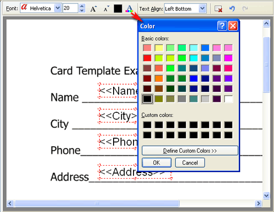 create labels