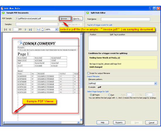 screenshot of A-PDF Content Splitter