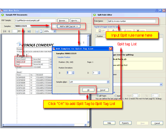 screenshot of A-PDF Content Splitter