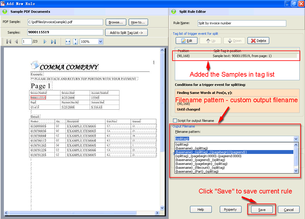 screenshot of A-PDF Content Splitter