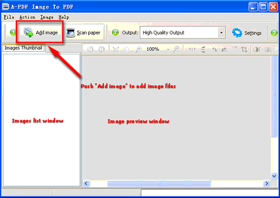 screenshot of A-PDF Image to PDF