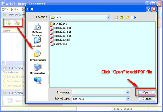 screenshot of A-PDF Image Extractor