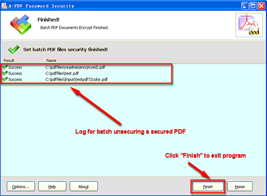 screenshot of A-PDF Password Security