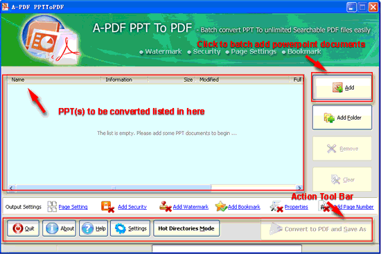 screenshot of A-PDF PPT to PDF