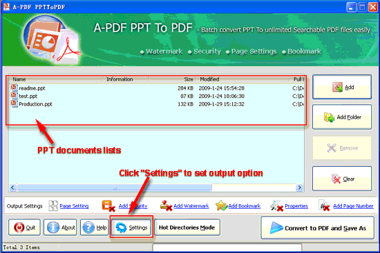 screenshot of A-PDF PPT to PDF