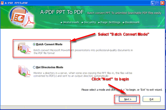 screenshot of A-PDF PPT to PDF