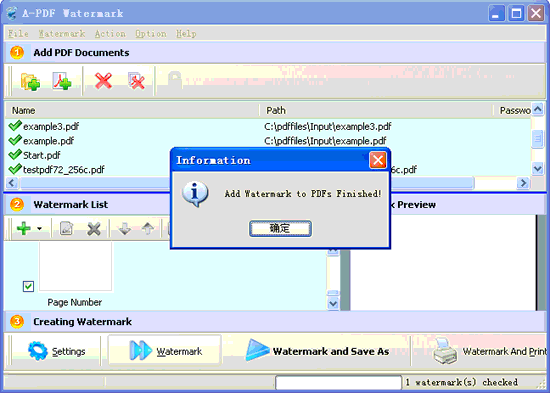 screenshot of A-PDF Watermark tutorial