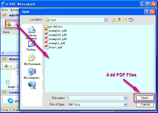 screenshot of A-PDF Watermark tutorial