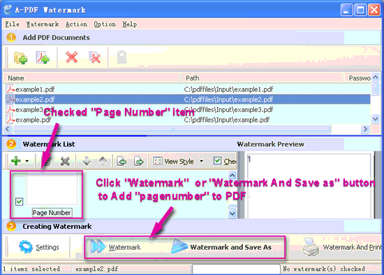 screenshot of A-PDF Watermark tutorial