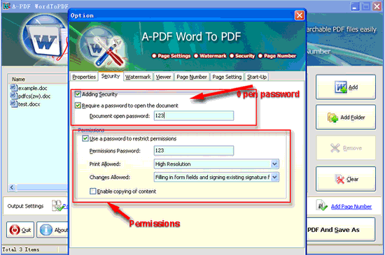 screenshot of A-PDF Word to PDF