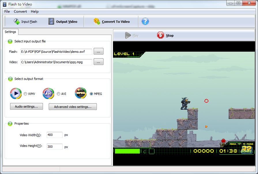 A-PDF Flash to Video screenshot A-PDF Flash to Video screenshot