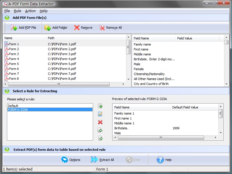 A-PDF Form Data Extractor screenshot A-PDF Form Data Extractor screenshot
