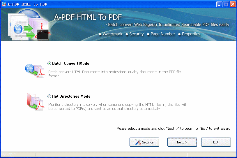 A-PDF HTML to PDF screenshot