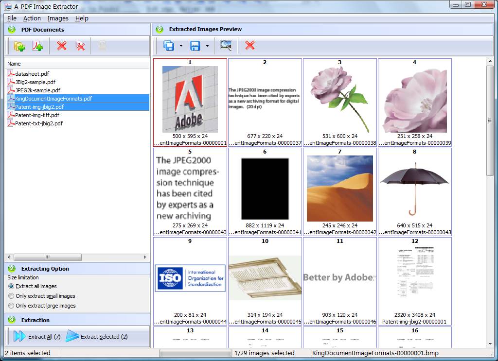 Windows 7 A-PDF Image Extractor 3.6 full