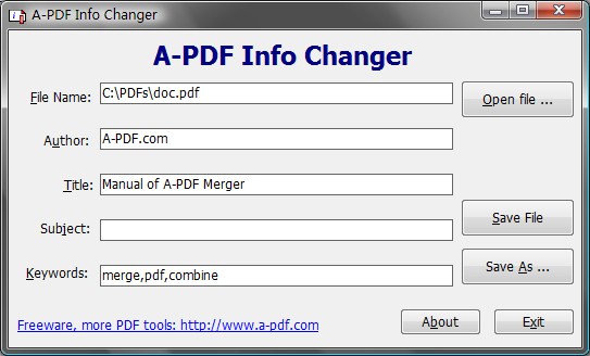 A-PDF INFO Changer 1.0