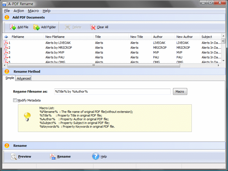 Windows 7 A-PDF Rename 4.4 full