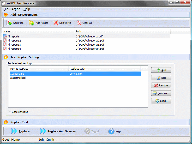 A-PDF Text Replace screenshot A-PDF Text Replace screenshot