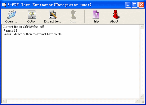 Click to view A-PDF Text Extractor 1.7 screenshot