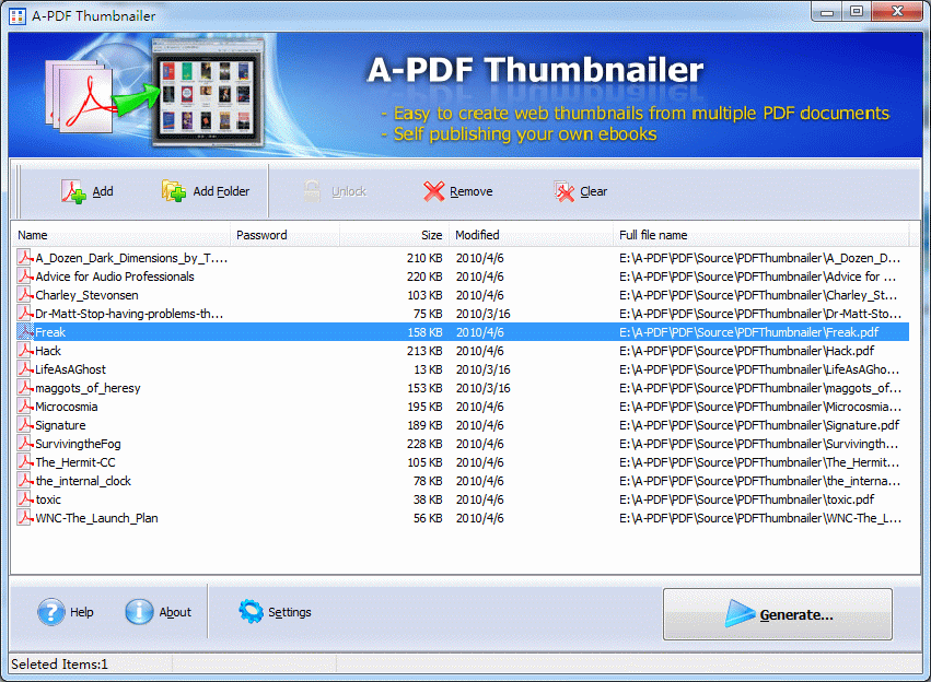 A-PDF Thumbnailer screenshot