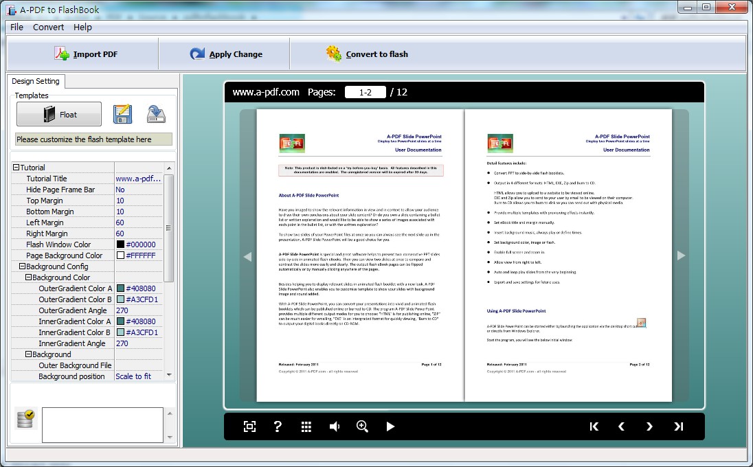 A-PDF to FlashBook Screenshot