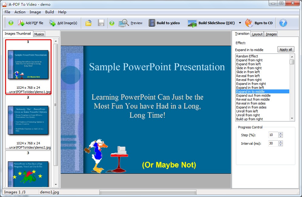 Convert PDF presentation to Video or stand-alone EXE. [A-PDF.com]