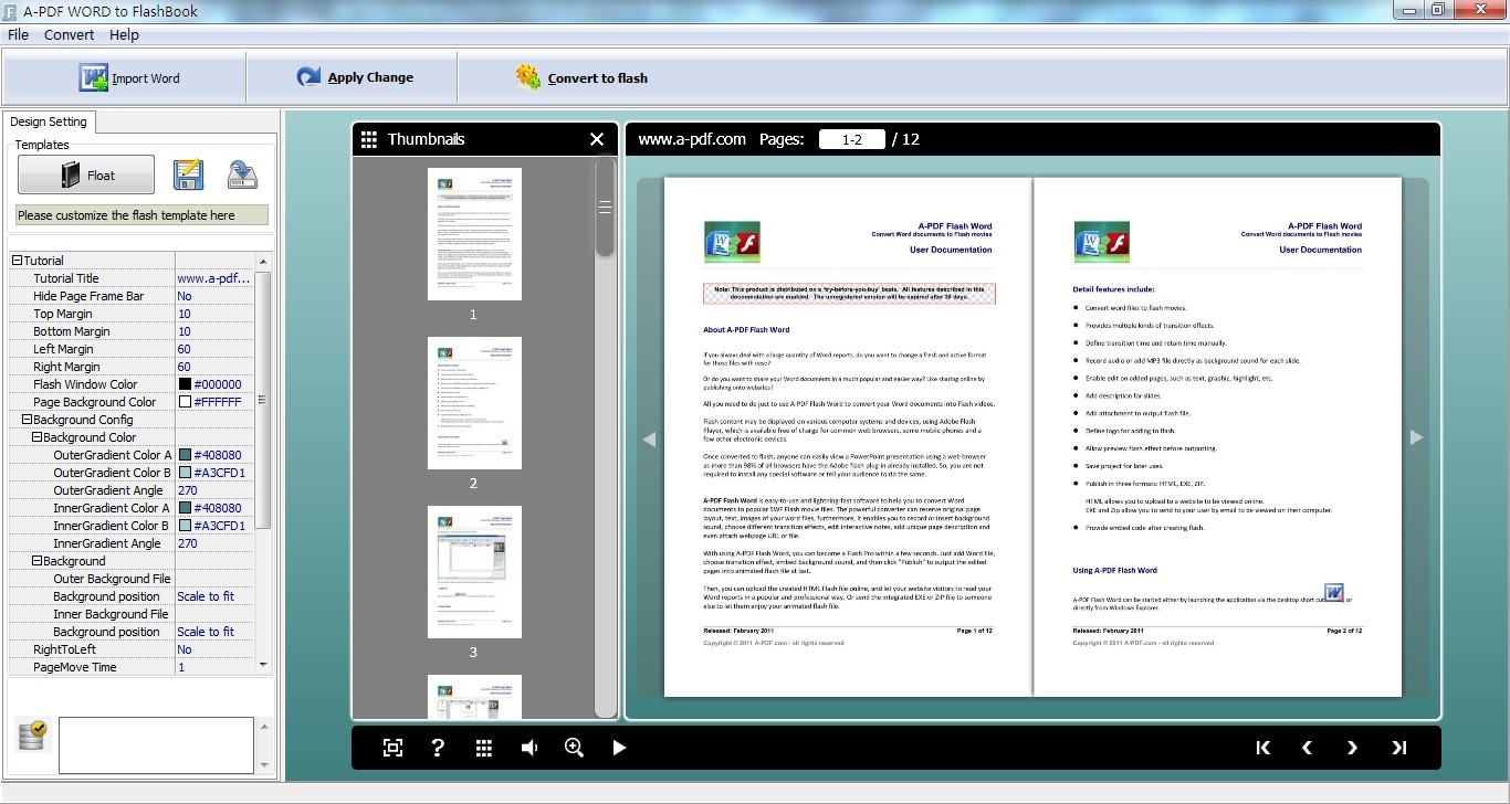 A-PDF Word to FlashBook screenshot