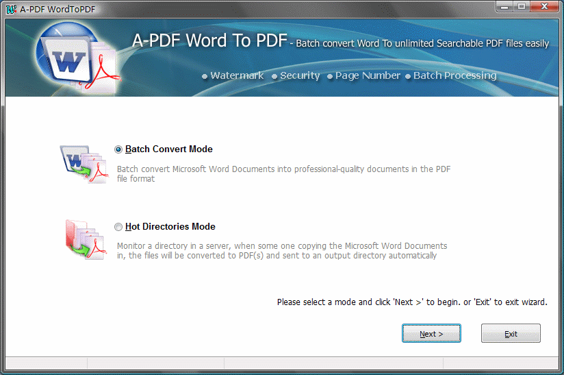 A-PDF Word to PDF screenshot