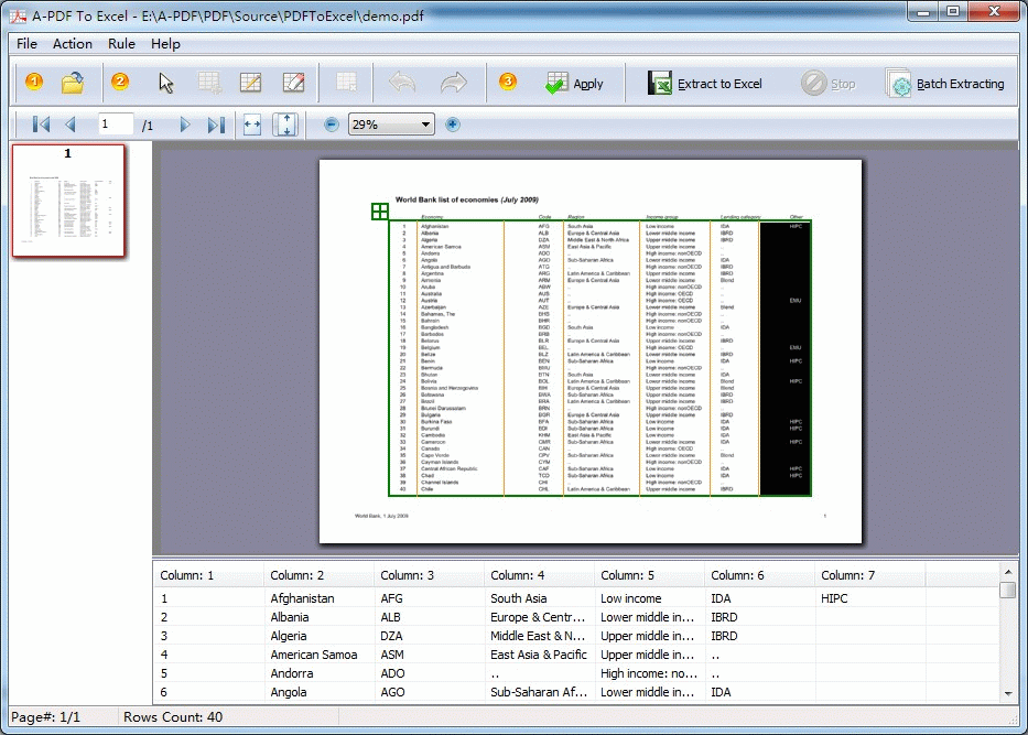 visual PDF data extraction editor